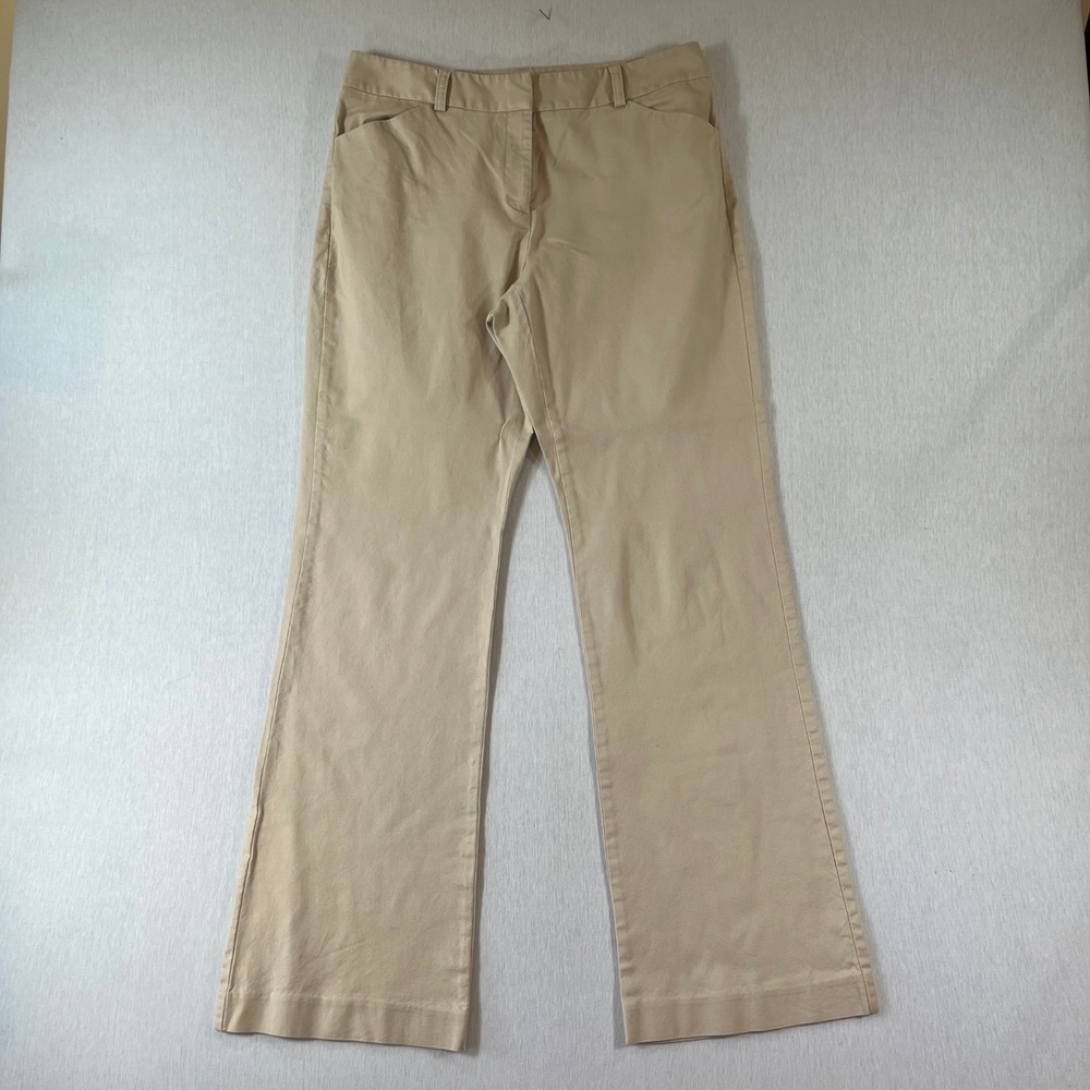 Vintage Ann Taylor Pants Women 10 Tan 31" Inseam Bootcut Stretch Cotton 1990s